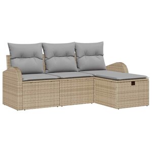 vidaXL Ensemble de canapé de jardin 4 Pièces beige et gris clair