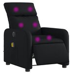 vidaXL Fauteuil de massage inclinable électrique noir similicuir