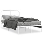 vidaXL Cadre de lit métal avec tête de lit blanc 120x190 cm