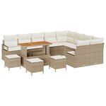 vidaXL Ensemble de Canapés de Jardin 13 Pièces avec Coussins Beige