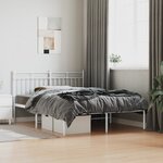 vidaXL Cadre de lit métal sans matelas et tête de lit blanc 140x200 cm
