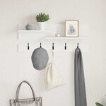 vidaXL Porte-manteau mural Blanc 90 x 15 x 36 cm Bois d'ingénierie