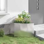 vidaXL Jardinière d'Angle Argent 60 x 60 x 50 cm Acier inoxydable