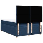 vidaXL Sommier à lattes de lit avec matelas Bleu 140x190 cm Tissu