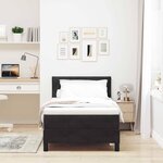 vidaXL Lit à ressort LED avec matelas Noir 100 x 200 cm Velours