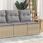 vidaXL Salon de jardin avec coussins 2 Pièces beige résine tressée acacia