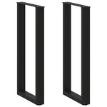 vidaXL Pieds de table de bar en U 2 pièces Noir 40 x (100-101) cm Acier