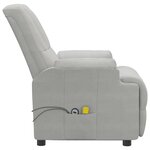 vidaXL Fauteuil de massage gris clair similicuir daim