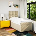 vidaXL Sommier à lattes de lit avec matelas Crème 90x200 cm Tissu