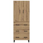 vidaXL Haut Armoire 2 Pièces Chêne artisanal Bois Aggloméré et Verre