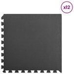 vidaXL Tapis de sol de piscine 12 Pièces Noir 4 32 ㎡ Mousse EVA