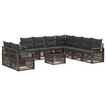 vidaXL Ensemble de canapé de jardin 10 pc Gris polyrotin