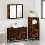 vidaXL Ensemble de meubles de salle de bain 3 Pièces Chêne fumé