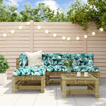 vidaXL Salon de jardin 5 Pièces avec coussins bois de pin imprégné