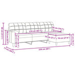 vidaXL Canapé à 3 places et repose-pieds Rouge bordeaux 210 cm Velours