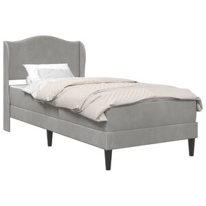 vidaXL Cadre de lit avec tête de lit Gris clair 90 x 200 cm Velours