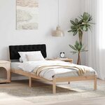 vidaXL Cadre de lit Marron et noir 90 x 200 cm Bois massif en pin