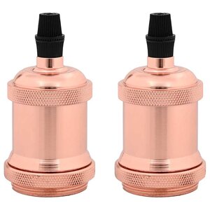 vidaXL Douilles de lampe 2 Pièces bronze or rose E27