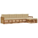 vidaXL Ensemble de canapés d'extérieur 5 pc Naturel et Beige