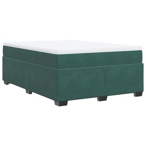 vidaXL Sommier à lattes de lit et matelas Vert foncé 140x190cm Velours