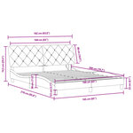 vidaXL Cadre de lit avec LED sans matelas gris foncé 160x200cm velours