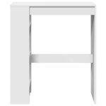 vidaXL Table de bar et étagères blanc 90x40x103 5 cm bois d'ingénierie