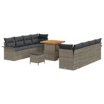 vidaXL Ensemble de canapé de jardin 11 Pièces Gris 80 x 80 x 71 cm
