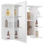 vidaXL Armoire à miroir de salle de bain Blanc Bois d’ingénierie