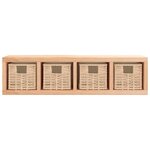 vidaXL Étagère murale avec paniers 62x18x16 cm Bois massif de noyer