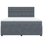 vidaXL Sommier à lattes de lit et matelas Gris foncé 180x200cm Velours