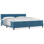 vidaXL Cadre de Lit avec Matelas Bleu Foncé 200x200 cm Velours