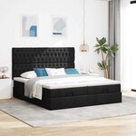 VidaXL Cadre de lit ottoman avec matelas noir 200x200cm tissu