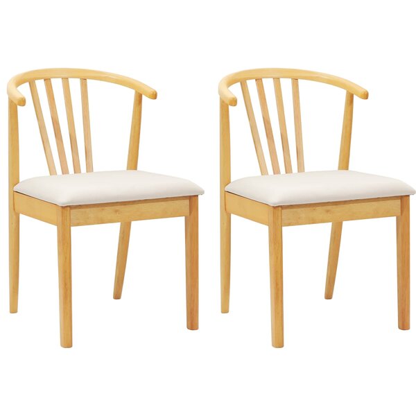 vidaXL Chaise de salle à manger 2 Pièces Naturel et clair