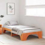vidaXL Cadre de lit Brun cire 100 x 200 cm Pin massif