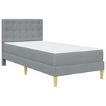 vidaXL Cadre de lit avec matelas Gris clair 100 x 200 cm tissu
