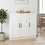 vidaXL Buffet Blanc brillant 89 x 34 5 x 77 cm Bois d'ingénierie