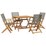 vidaXL Ensemble à manger de jardin 5 Pièces résine tressée et bois massif