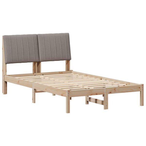 vidaXL Cadre de lit avec tête de lit Marron 120 x 200 cm Pin massif