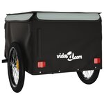 vidaXL Remorque de vélo noir et gris 45 kg fer