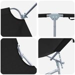 vidaXL Transat 2-personne 2 Pièces Noir 58 x 188 x 77cm tissu