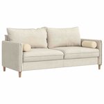 vidaXL Coussins d'accent 2 Pièces Crème Ø 15 x 40 cm tissu