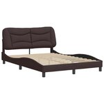 vidaXL Cadre de lit sans matelas Hvar marron foncé 120x200 cm tissu