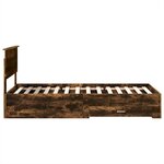 vidaXL Cadre de lit Chêne fumé 90 x 190 cm Bois d'ingénierie