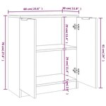 vidaXL Buffets 2 Pièces Chêne fumé 60x30x70 cm Bois d'ingénierie