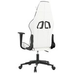 vidaXL Chaise de jeu de massage Blanc et noir Similicuir
