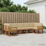 vidaXL Ensemble de canapés d'extérieur 7 Pièces Naturel et Beige