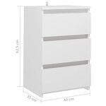 Vidaxl tables de chevet 2 pièces blanc 40x35x62 5 cm aggloméré