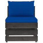 Vidaxl salon de jardin 12 pièces avec coussins bois imprégné de gris