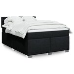 vidaXL Sommier à lattes de lit avec matelas Noir 140x200 cm Tissu