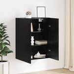 vidaXL Armoire suspendue Montage mural Chêne noir 69 5 x 34 x 90 cm